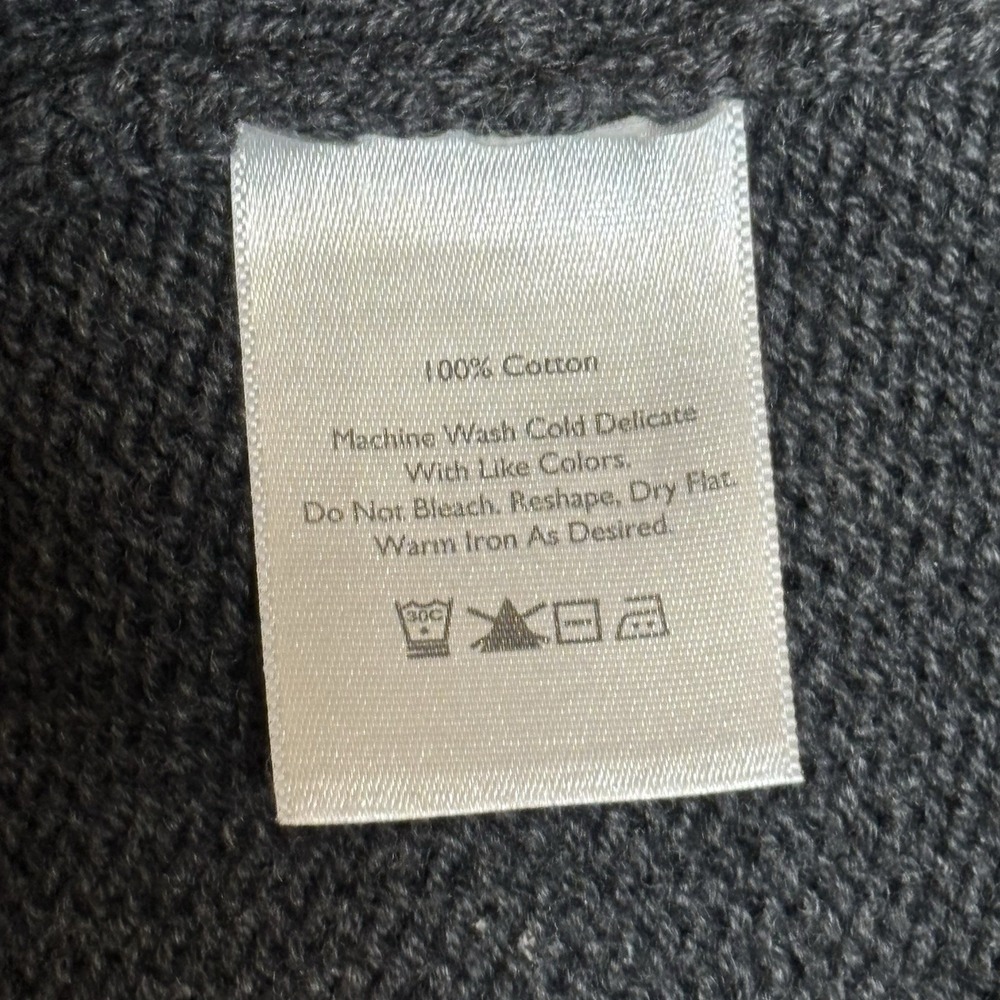 Eddie Bauer Chunky Knit Cardigan Sweater Gray Women's Size 2XL Fisherman Cotton - Picture 8 of 9